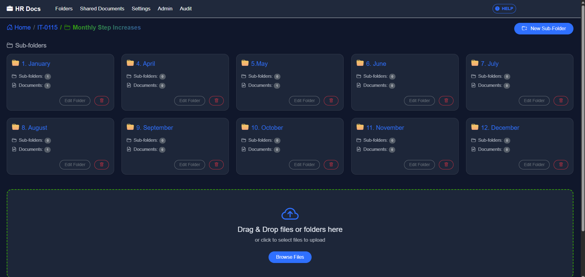 HR Document Management System Dashboard