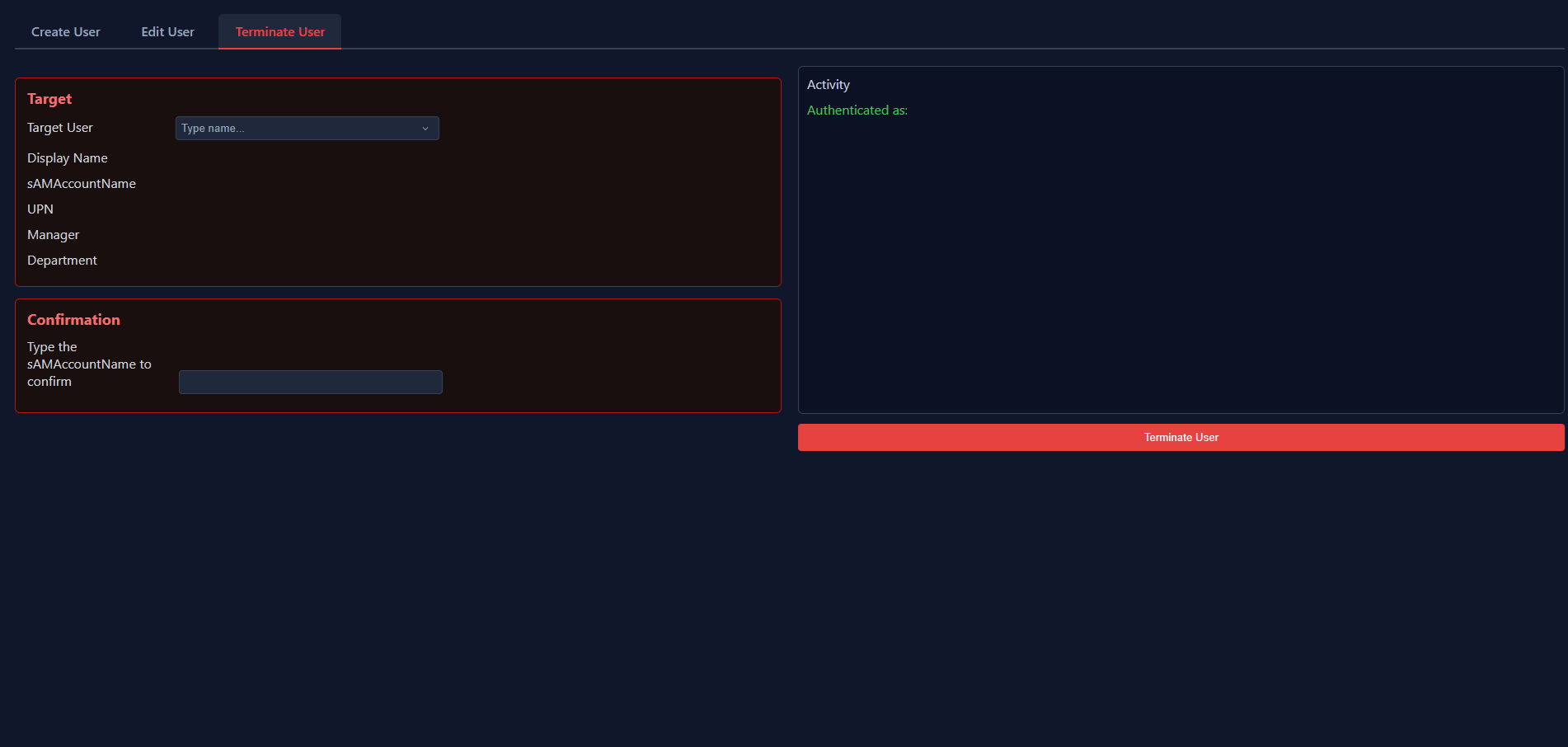 UserForge: Termination Workflow
