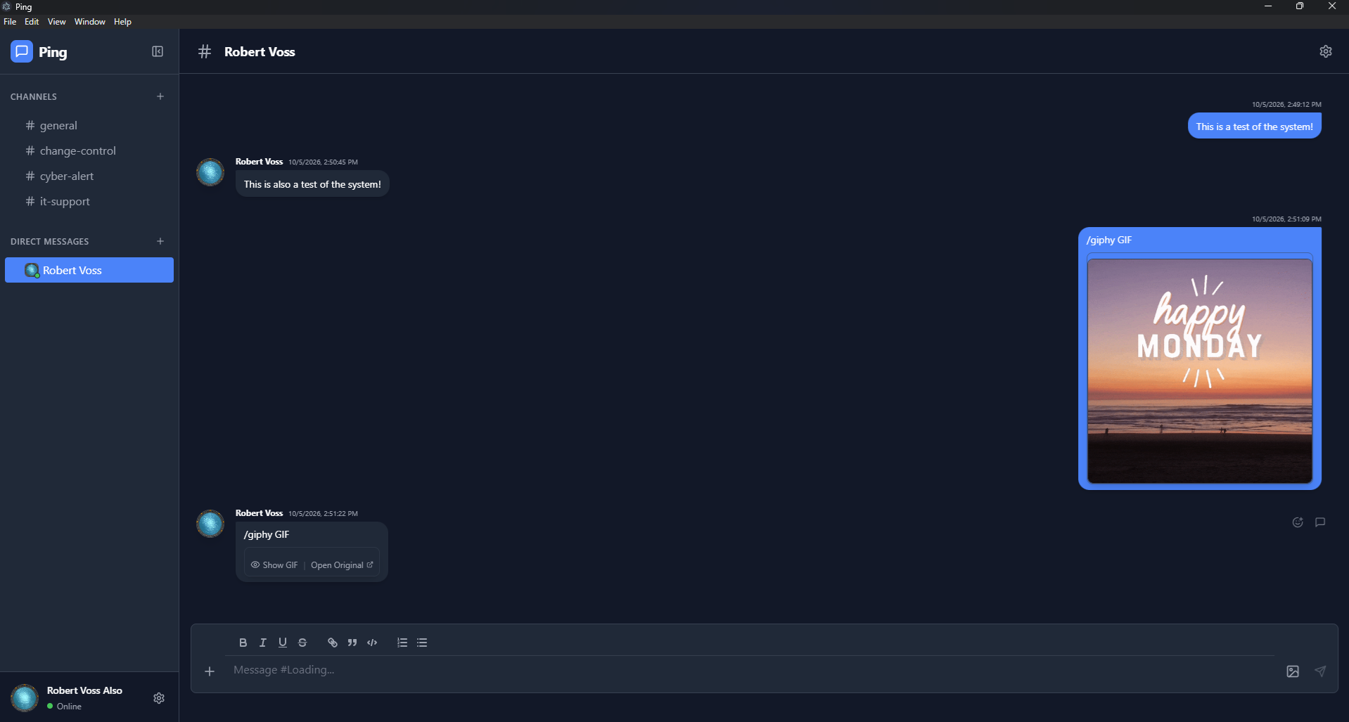 Ping Desktop Application